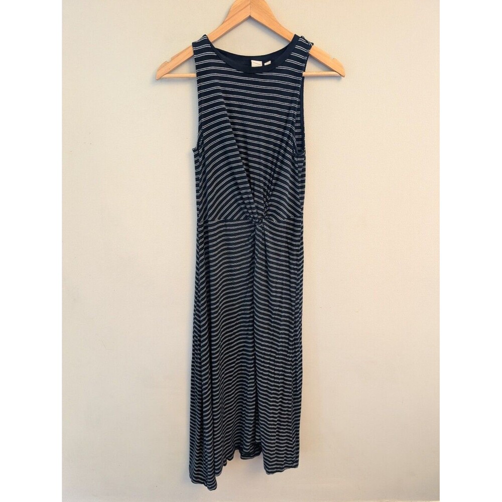 Gap Black Stripe Gathered Tank Maxi Dress Size XS